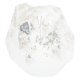Butterfly Design Sheer Womens Printed Blouse Cream Long Sleeve Silk L