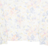 HELENE ST MARIE Sheer Womens Printed Blouse White 90s Floral M