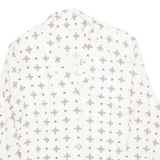 LIZ CLAIBORNE Petite Womens Printed Shirt Cream Collared 90s Spotted S