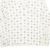 LIZ CLAIBORNE Petite Womens Printed Shirt Cream Collared 90s Spotted S
