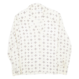 LIZ CLAIBORNE Petite Womens Printed Shirt Cream Collared 90s Spotted S