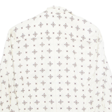 LIZ CLAIBORNE Petite Womens Printed Shirt Cream Collared 90s Spotted S