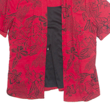 DRESS BARN Hawaiian Womens Printed Blouse Red 90s Floral M