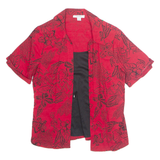 DRESS BARN Hawaiian Womens Printed Blouse Red 90s Floral M