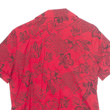DRESS BARN Hawaiian Womens Printed Blouse Red 90s Floral M