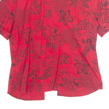 DRESS BARN Hawaiian Womens Printed Blouse Red 90s Floral M