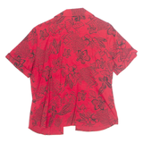 DRESS BARN Hawaiian Womens Printed Blouse Red 90s Floral M