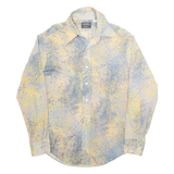 CELLINI Womens Printed Shirt Grey Collared 90s Nylon Crazy Pattern L