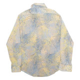 CELLINI Womens Printed Shirt Grey Collared 90s Nylon Crazy Pattern L