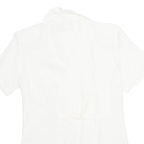 IMPRESSIONS Petite Womens Blouse Shirt Cream Collared 90s S