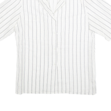 Womens Printed Shirt Cream Collared 90s Striped L