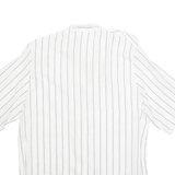 Womens Printed Shirt Cream Collared 90s Striped L