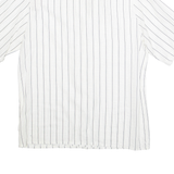Womens Printed Shirt Cream Collared 90s Striped L