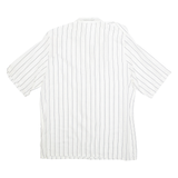 Womens Printed Shirt Cream Collared 90s Striped L