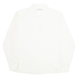 CLAUDIA RICHARD Womens Blouse Shirt Cream Collared Long Sleeve 90s L
