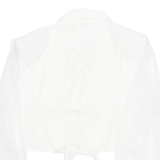 SAM Western Front Tie Womens Cropped Blouse Cream Collared 90s XL