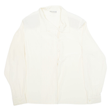 EVAN PICONE Womens Shirt Blouse Cream Collared Long Sleeve 90s L