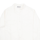 HILLARMY Womens Shirt Beige Collared Long Sleeve 90s L