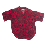 GP COLLECTIONS Womens Printed Shirt Red Off Shoulder 90s Floral L