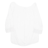 ZEBRA Womens Top White 3/4 Sleeve S