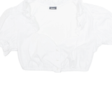 ESMARA Womens Cropped Top White V-Neck S