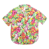 AMERICAN WEEKEND Womens Printed Shirt Black Off Shoulder 90s Floral M