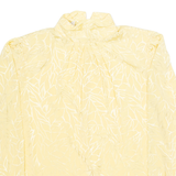 BANKERS CLUB Womens Printed Blouse Yellow High Neck 90s Geometric M