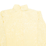 BANKERS CLUB Womens Printed Blouse Yellow High Neck 90s Geometric M