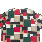 STUDIO C II Womens Printed Blouse Green 90s Geometric L