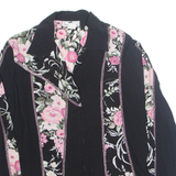 TOMMY N LOULOU Womens Printed Shirt Black Collared 90s Floral M