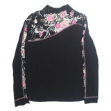 TOMMY N LOULOU Womens Printed Shirt Black Collared 90s Floral M