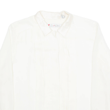 CHAUS Frill Womens Shirt Cream Collared Long Sleeve 90s L