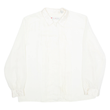 CHAUS Frill Womens Shirt Cream Collared Long Sleeve 90s L