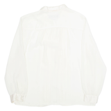 CHAUS Frill Womens Shirt Cream Collared Long Sleeve 90s L