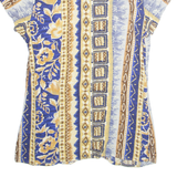 EXPOSE Womens Printed Shirt Blue 90s Crazy Pattern S