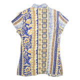 EXPOSE Womens Printed Shirt Blue 90s Crazy Pattern S