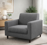 Anyseat 1-Seater Sofa Cover – Plain Gray Style Slipcover for Living Room Chair Protection