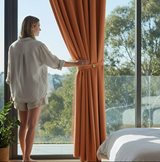 Anydrape Orange Velvet Blackout Curtains – High‑Quality Modern Luxury Drapes for Living Room, Bedroom & Dining Windows