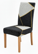 Anyseat Black Pattern Print Elastic Chair Cover – Plain Dining Slipcover & Home Décor