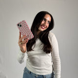 Bubblegum Pink Warped Checkers iPhone 12/ iPhone 12 Pro Case