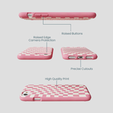 Bubblegum Pink Warped Checkers iPhone 6/6s/7/8/SE Case