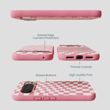 Bubblegum Pink Warped Checkers Google Pixel 10 Pro XL Case