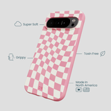 Bubblegum Pink Warped Checkers Google Pixel 10 Pro XL Case