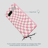 Bubblegum Pink Warped Checkers Google Pixel 7a Case