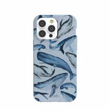 Powder Blue Whales iPhone 14 Pro Max Case