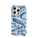 Powder Blue Whales iPhone 16 Pro Case