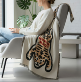 Anycozy Tiger Pattern Yellow Throw Blanket Sofa Cover & Camping Mat