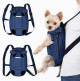 Anypet Denim Navy Pet Carrier Backpack – Small Travel Bag with Front Pocket for Pets