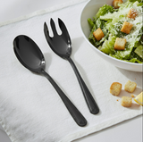 Anygleam Black Giant Spoon & Fork Set – 2-Piece Stainless Steel