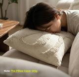 Anypillow Beige Tufted Embroidered Pillowcase Decorative Cushion Cover